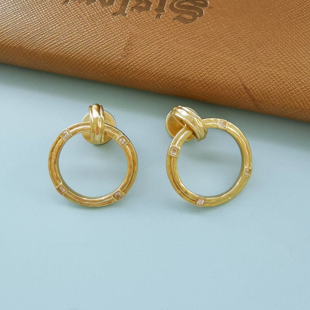 Astor Doorknocker - Julie Vos 24K gold plate Hoop Earrings